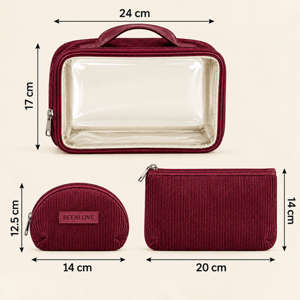 Multipurpose Cosmetic Pouch (Maroon)