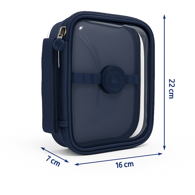 Transparent Multipurpose Pouch with Handle(Navy Blue)
