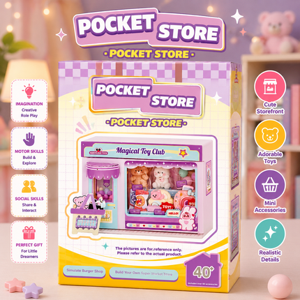 Mini DIY Pretend Play Shop Kit for Kids (Purple)