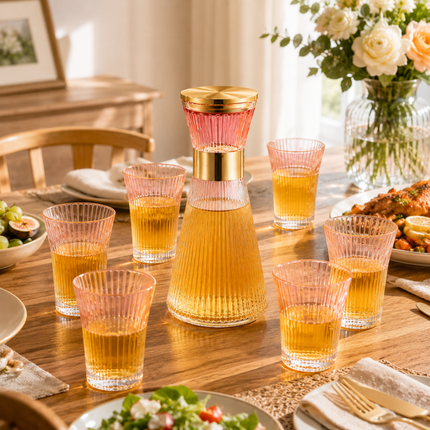 Premium Glass Jug and Glass Set Pack of 7(Model A)