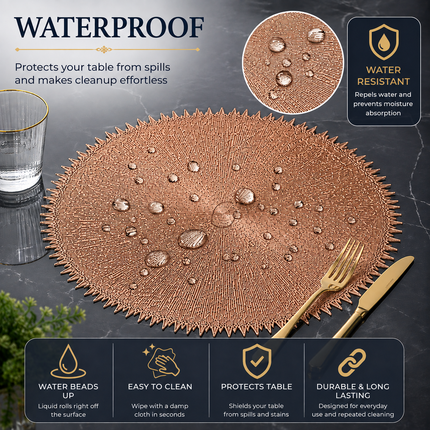 Table Mats Pack of 6 for Dining & Home Decor (Bronze)