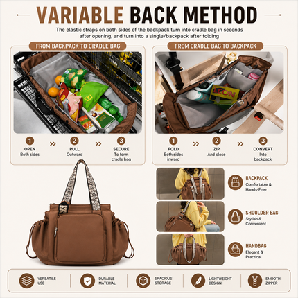 Coslifestore Convertible Travel Bag with Multiple Compartments