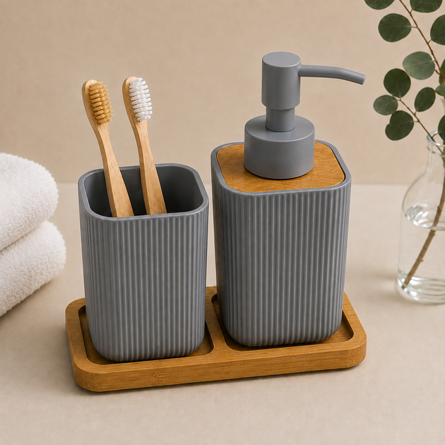 Bathroom Countertop Accessories Set (Grey)