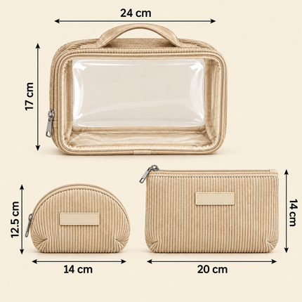 Multipurpose Cosmetic Pouch (Beige)