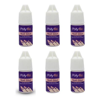 Pack of 6 Nail Glue- used for Press on nails/ Acrylic nail extensions/ Gel extensions/ or any type o