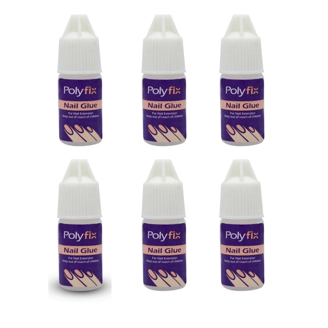 Pack of 6 Nail Glue- used for Press on nails/ Acrylic nail extensions/ Gel extensions/ or any type o
