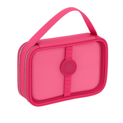Transparent Multipurpose Pouch with Handle(Pink)