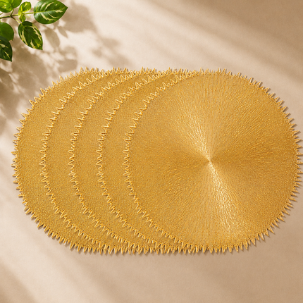 Table Mats Pack of 6 for Dining & Home Decor (Golden)