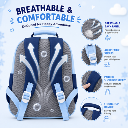 Kids School Backpack with Matching Sling Bag B (Sky)