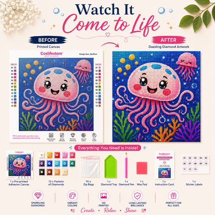 Diamond Painting Kit for Kids & Adults DIY Wall Decor(Octopus)