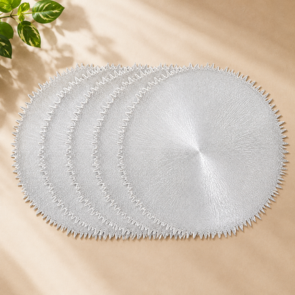 Table Mats Pack of 6 for Dining & Home Decor (Silver)