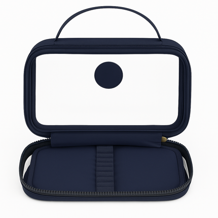 Transparent Multipurpose Pouch with Handle(Navy Blue)