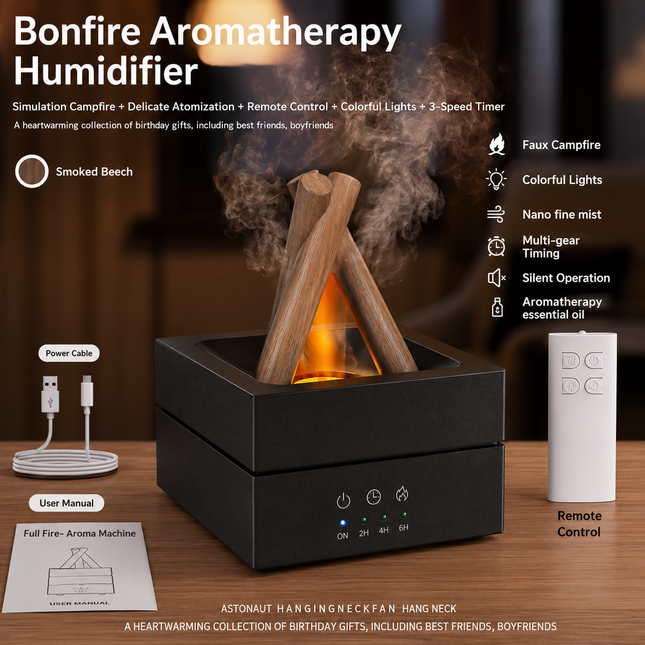 Bonfire Aromatherapy Humidifier with Flame Effect