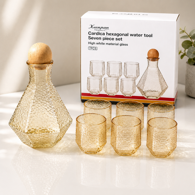 Premium Glass Jug and Glass Set Pack of 7(Model B)