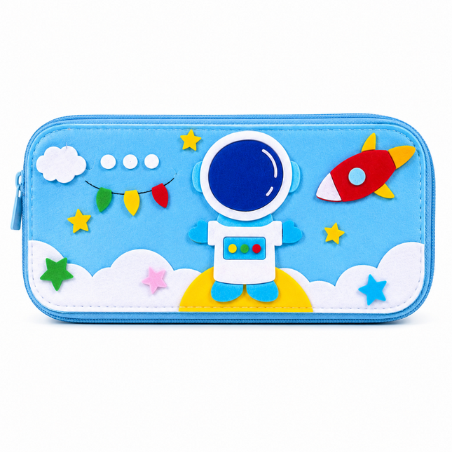 DIY Felt Pencil Case Sewing Kit for Kids with Zipper (Astronaut)