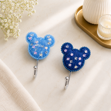 Cute Decorative Wall Hooks Pack of 2 (Teddy)
