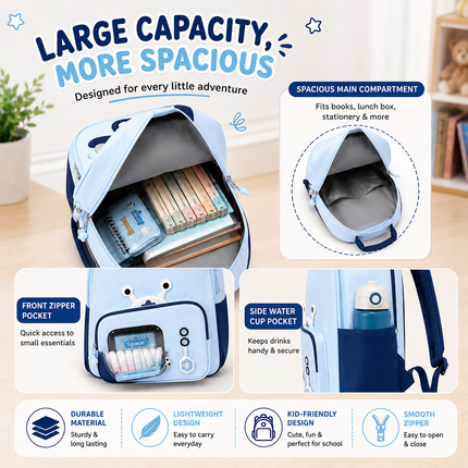 Kids School Backpack with Matching Sling Bag B (Sky)