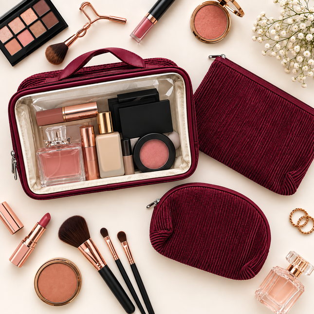 Multipurpose Cosmetic Pouch (Maroon)
