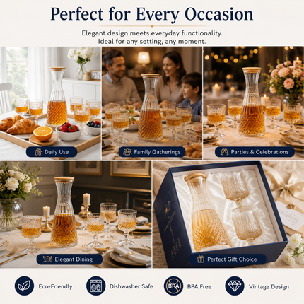 Premium Glass Jug and Glass Set Pack of 7 (Model C)