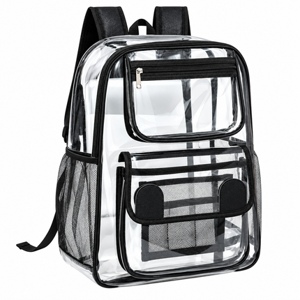 Transparent Backpack with Multiple Pockets for School Travel