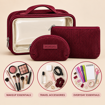 Multipurpose Cosmetic Pouch (Maroon)