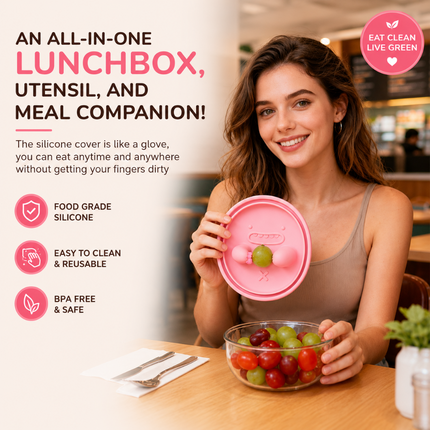 Portable Snacks Box with Silicone Lid