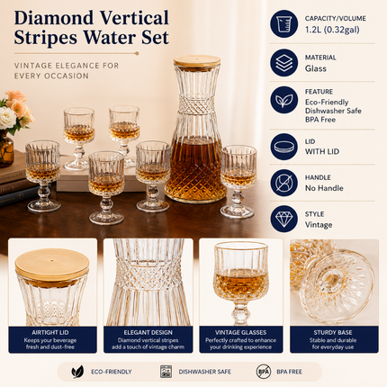 Premium Glass Jug and Glass Set Pack of 7 (Model C)