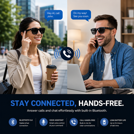 AI Smart Glasses with HD Camera & Bluetooth Voice Control