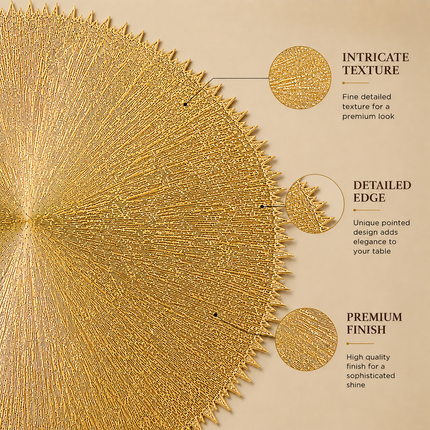 Table Mats Pack of 6 for Dining & Home Decor (Golden)