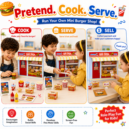Mini DIY Pretend Play Shop Kit for Kids (Sky blue)