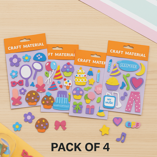 Craft Material Foam Sticker Set – Pack of 4