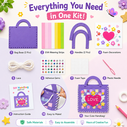DIY Handbag Craft Kit for Kids(Blue)