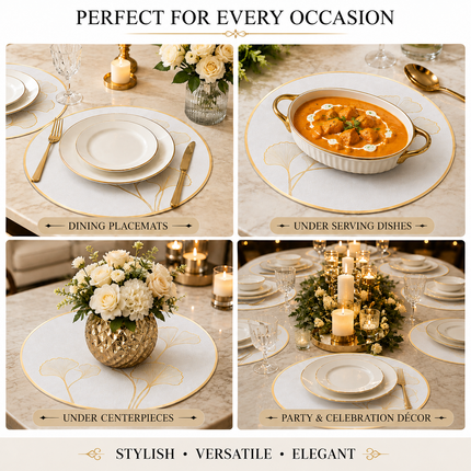 Table Mats Pack of 6 for Dining & Home Decor (White)