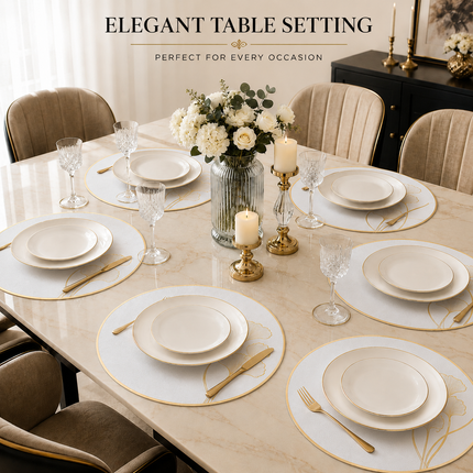 Table Mats Pack of 6 for Dining & Home Decor (White)