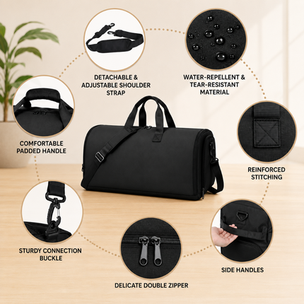 Premium Travel Duffel Bag (Black)