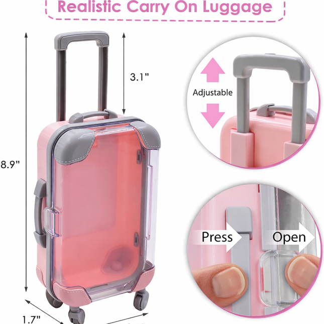 Mini Rolling Suitcase Storage Organizer Pack of 2