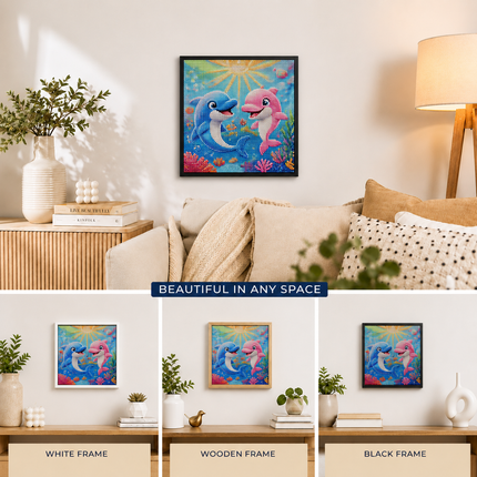 Diamond Painting Kit for Kids & Adults DIY Wall Decor(Dolphin)