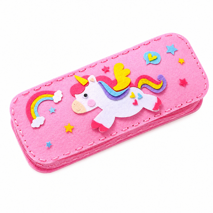 DIY Felt Pencil Case Sewing Kit for Kids with Zipper (Unicorn)