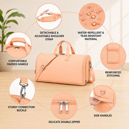 Premium Travel Duffel Bag(Peach)