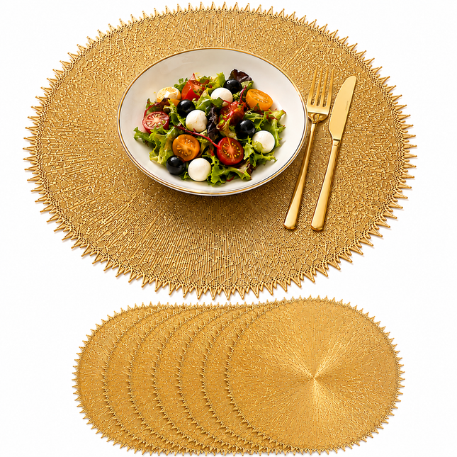 Table Mats Pack of 6 for Dining & Home Decor (Golden)