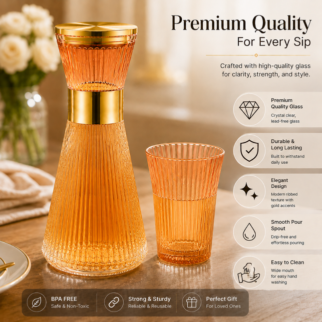 Premium Glass Jug and Glass Set Pack of 7(Model A)