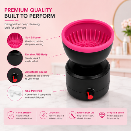 Automatic Makeup Brush Cleaner Machine USB Powered