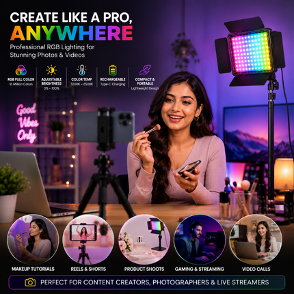 RGB LED Video Light for Photography & Videography