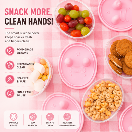Portable Snacks Box with Silicone Lid