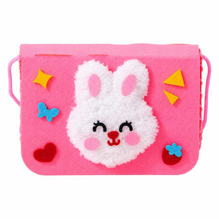 Handmade DIY Felt Shoulder Bag Craft Kit for Kids(Pink)