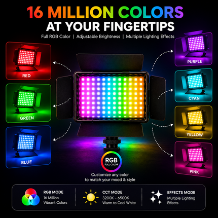 RGB LED Video Light for Photography & Videography