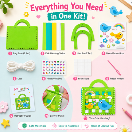 DIY Handbag Craft Kit for Kids(Green)
