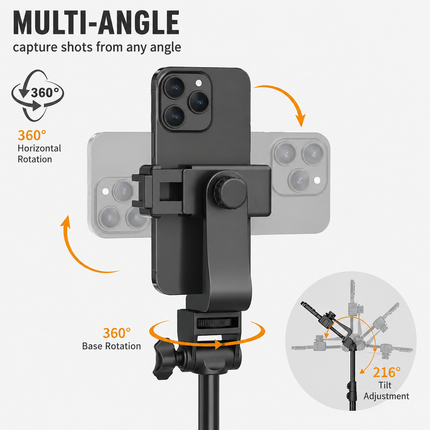 Foldable Mobile Tripod Stand, Adjustable Phone Holder