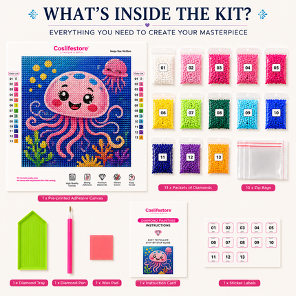 Diamond Painting Kit for Kids & Adults DIY Wall Decor(Octopus)