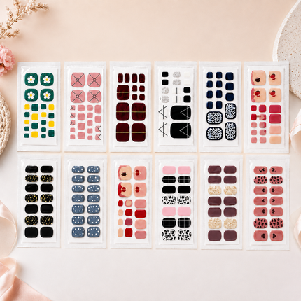 Nail Stickers Combo for Hands & Toes, Pack of 12 Sheets (Design-02)
